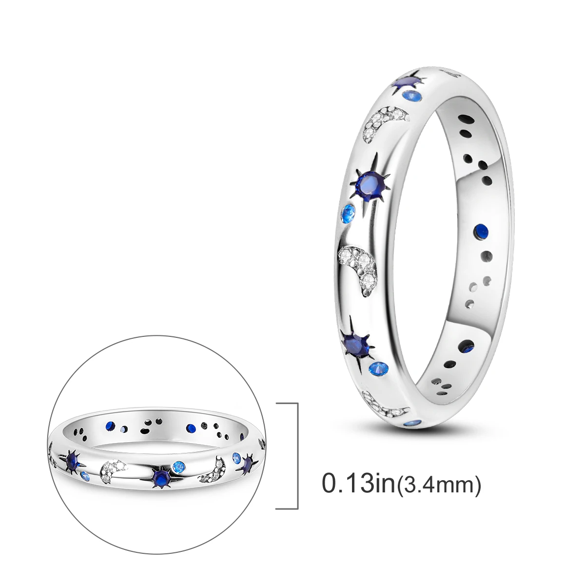 Women's 925 Sterling Silver Stackable Flower Ring, Engagement