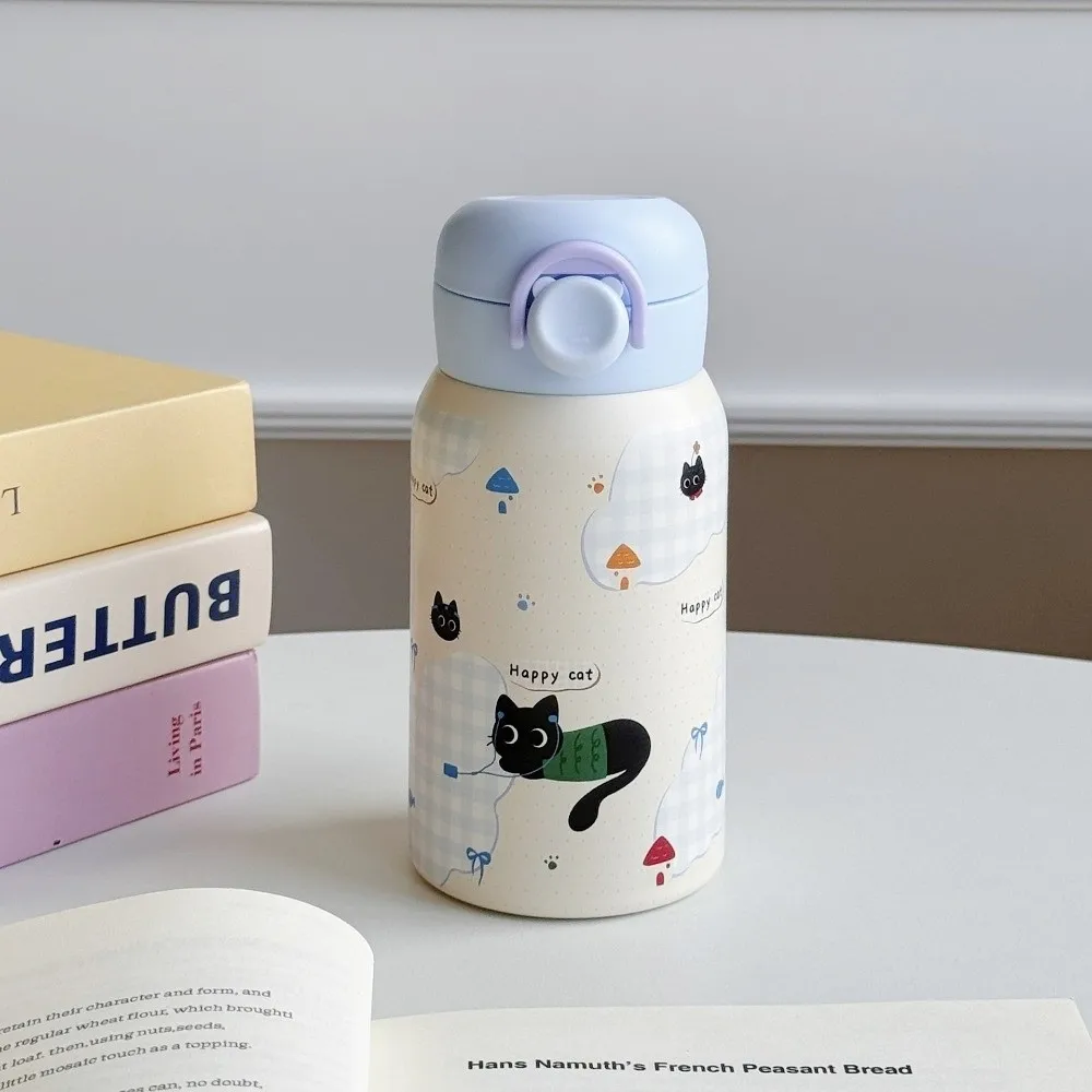 

Cute Cartoon Prints Small Thermal Cup Stainless Steel Leak-proof Students Pocket Flask Lightweight 330ml Coffee Mug
