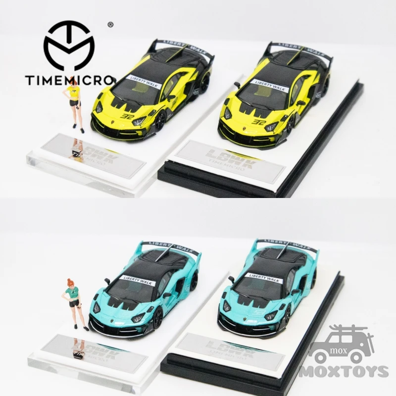 

TIME MICRO 1:64 LBWK LP700 GTEVO Lemon Yellow / Blue Diecast Model Car