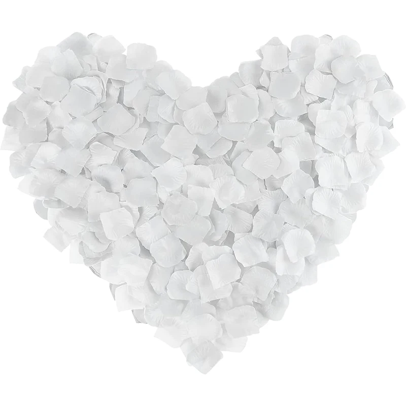 2000pcs Realistic Fake White Rose Petals - Wedding & Engagement Petals,for Weddings, Parties,Multi-purpose Romantic Decor