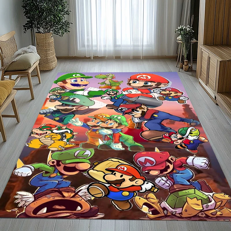 

Retro M-Mario Bros Game Cartoon Living Room Non-Slip Area Rug Soft Carpet for Bedroom Kids Playroom Sofa,Home Decor Doormat Gift