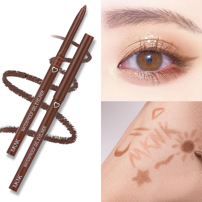 Lápiz Delineador de Ojos de gusano de seda mate, duradero, resistente al agua, no florece, brillante, secado rápido, Gel, sombra de ojos marrón, maquillaje