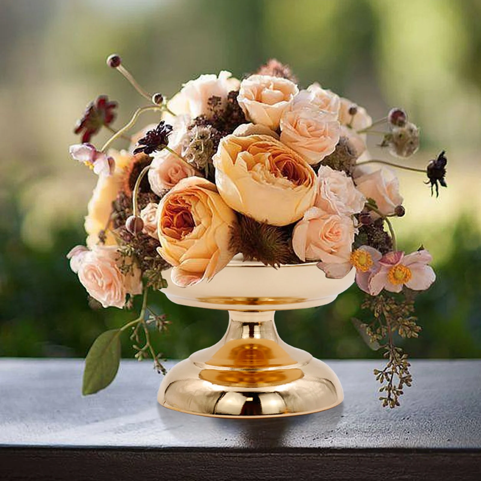 European Style Vase Metal Vase Vintage Advanced Ceramic Flower Vase for Wedding Centerpiece Decor Hotel Banquet Table Decoration