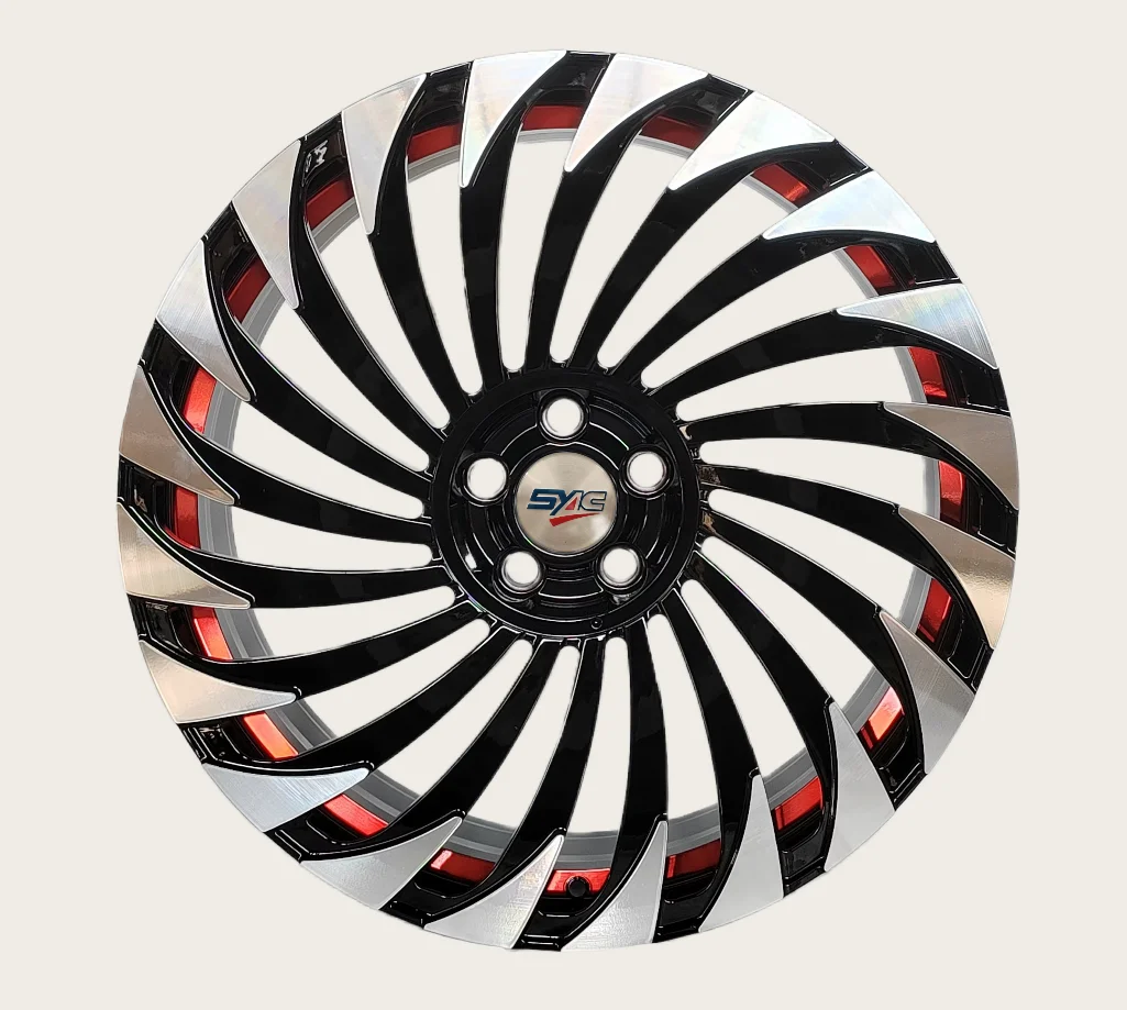 SYAC Hot Selling Styles Customized Forged Wheels 22 Inch PCD5x120 6061 Aluminum Alloy Passenger Car Wheels With Red Inner Ring