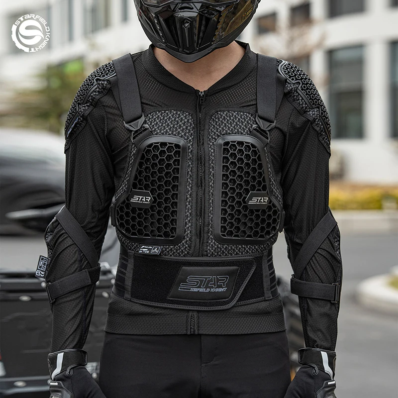 

SFK 2026 New Motorcycle Jacket Men's Riding Protection Soft Armor Clothing Summer Breathable CE Body Protective Gears Clothes
