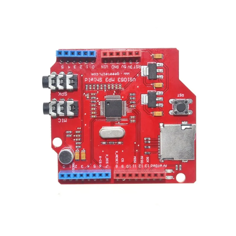 Hot Sales VS1053 VS1053B Stereo Audio MP3 Player Shield Record Decode Development Board Module With TF Card Slot For Arduino UNO