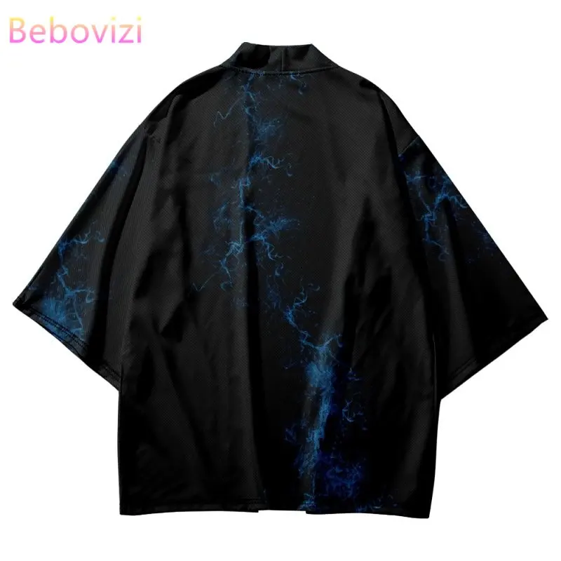 Cárdigan con estampado de moda de estilo japonés para hombre y mujer, Kimono tradicional, ropa de calle para playa Yukata, bata Haori, ropa de talla grande