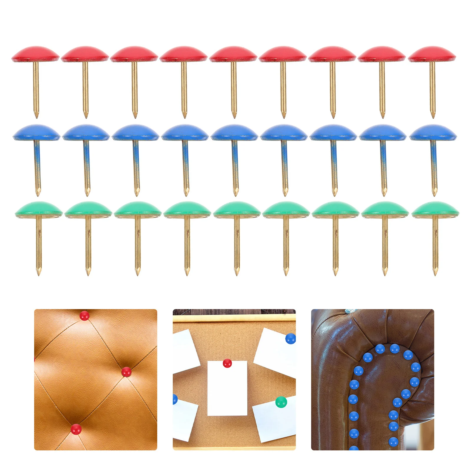 

60Pcs Colorful Upholstery Tacks Iron Round Head Decorative Furniture Nails for Sofa Bed Wall Crafts Household Pressing