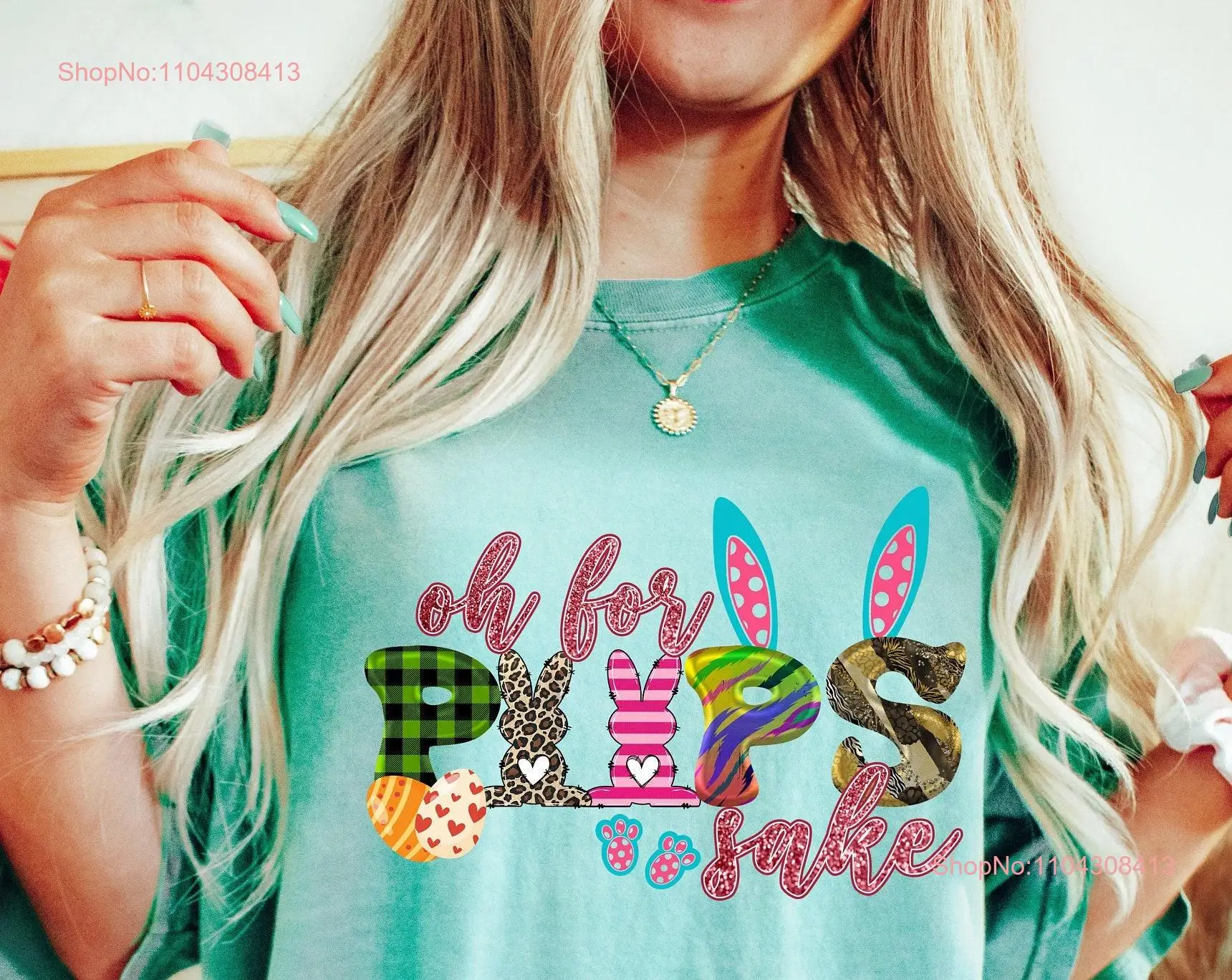 Comfort Colors Oh For Peeps Sake T Shirt Cute Bunny Happy Easter Family Women Lover long or short sleeves