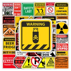 Yellow Weird Warning Stickers DIY Toy Gift Waterproof Decal for Laptop Phone Scrapbook Luggage Bottles Decorative