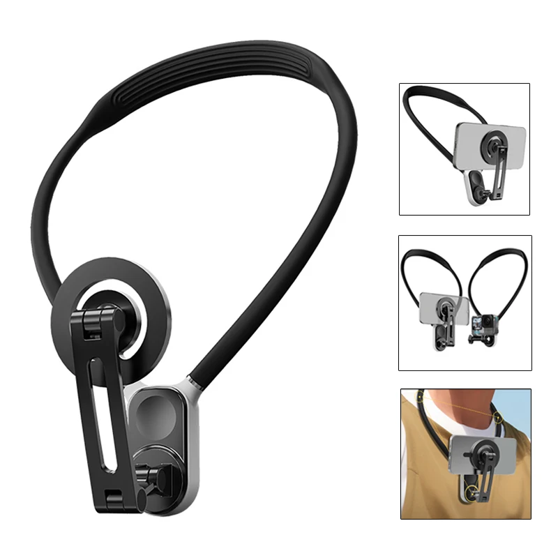 Silicone Phone Magnetic Neck Mount Quick Release Hold for GoPro Iphone 15 14 13 12 11 SAMSUNG HUAWEI XIAOMI Phone Accessories