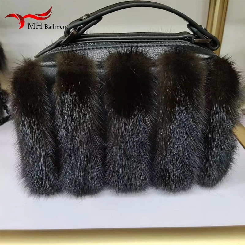 Women\'s New Mink Fur Bag Winter Luxury Elegant Handbags Ladies Fashion Banquet Bag Ladies Handbag Brand Evening Bags Ladies