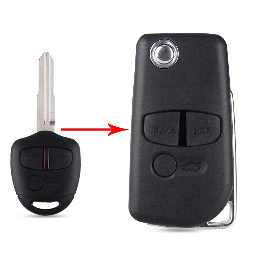 Dandkey Modified Chip Car Key Case For Mitsubishi Lancer ASX Grandis Evolution Outlander LANCER-EX MIT11/MIT8 Blade 2/3 Buttons