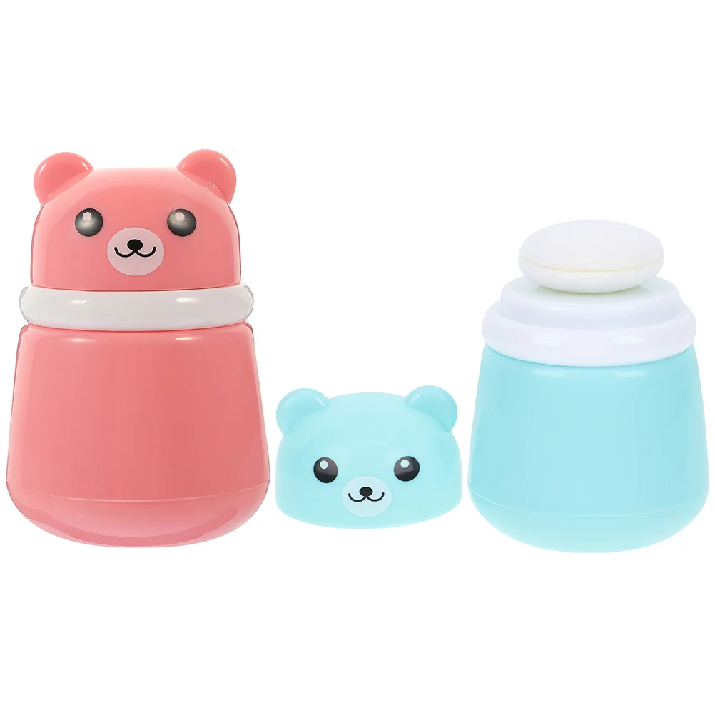 2 Pcs Body Powder Container Baby Puff Box Travel Talcum Dispenser Portable Toddler