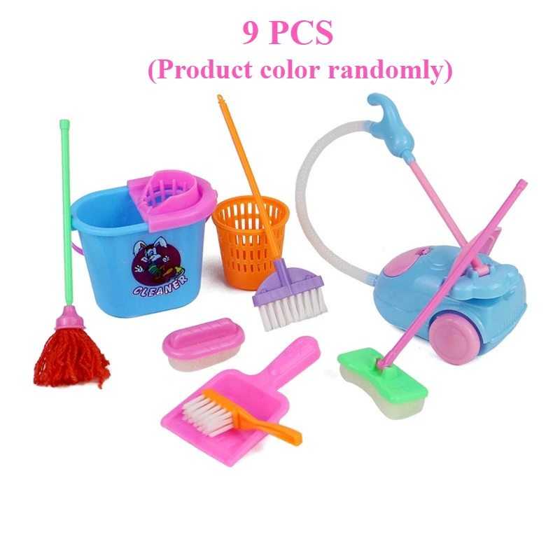 子供用ベーキングエプロン、シェフハット、プレート、フォーク、スパチュラ、ミニ掃除道具付きキッチン用品セット - おもちゃのギフトに最適