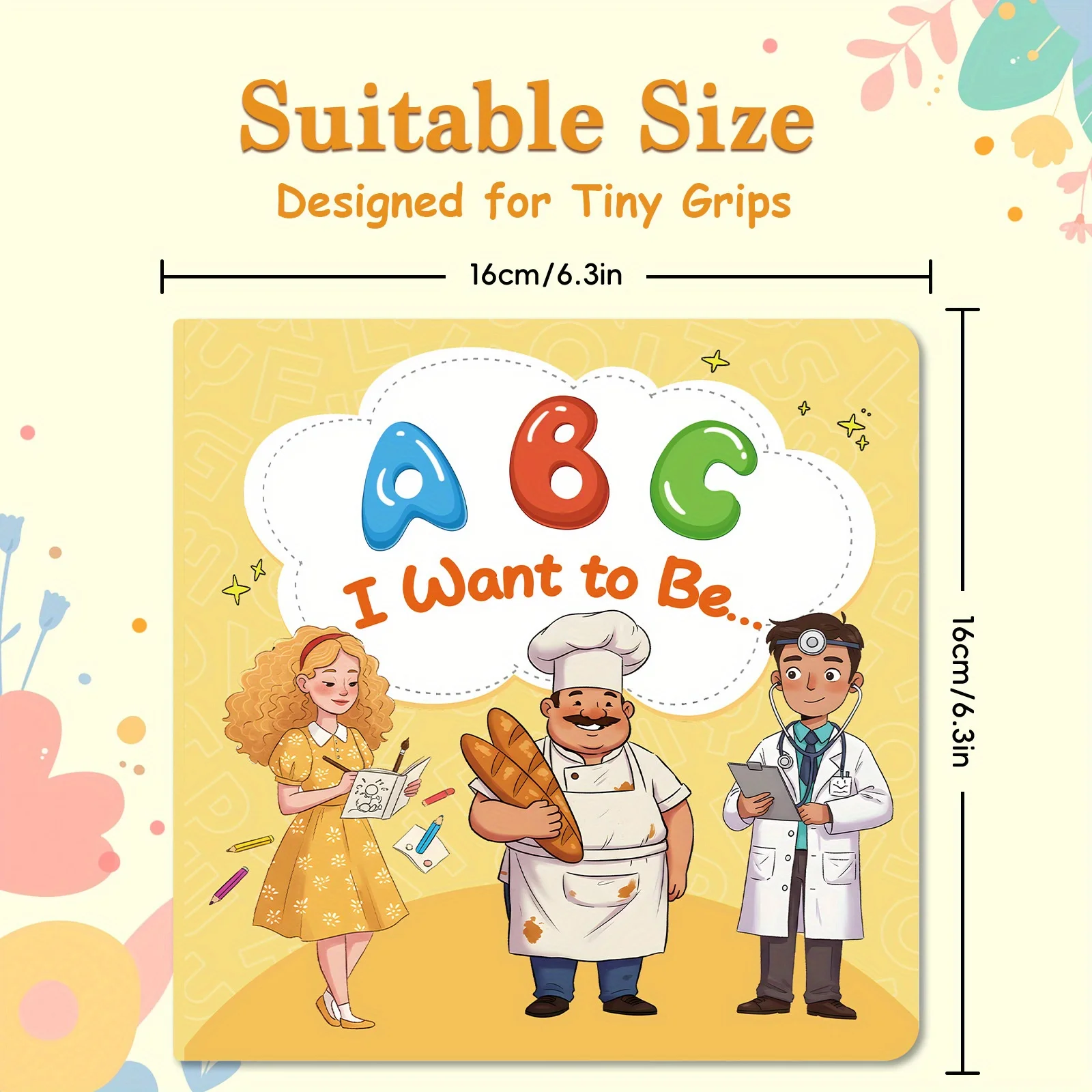 ABC I Want to Be, Career Alphabet Board Book for Kids with A to Z Jobs and Professions