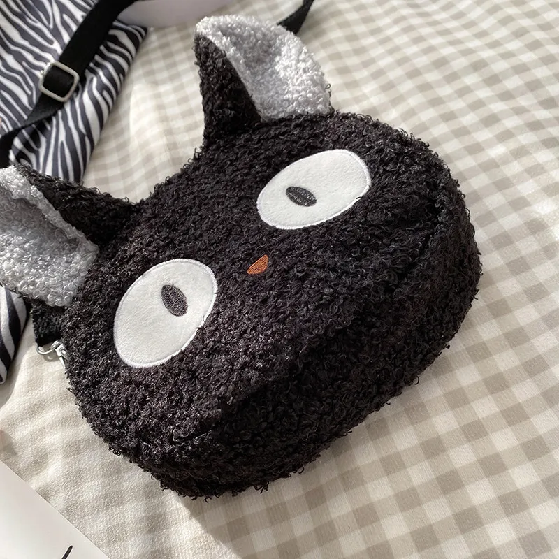 Lamb wool small bag for women 2021 autumn and winter new trendy student plush shoulder bag cartoon cute girl crossbody bag