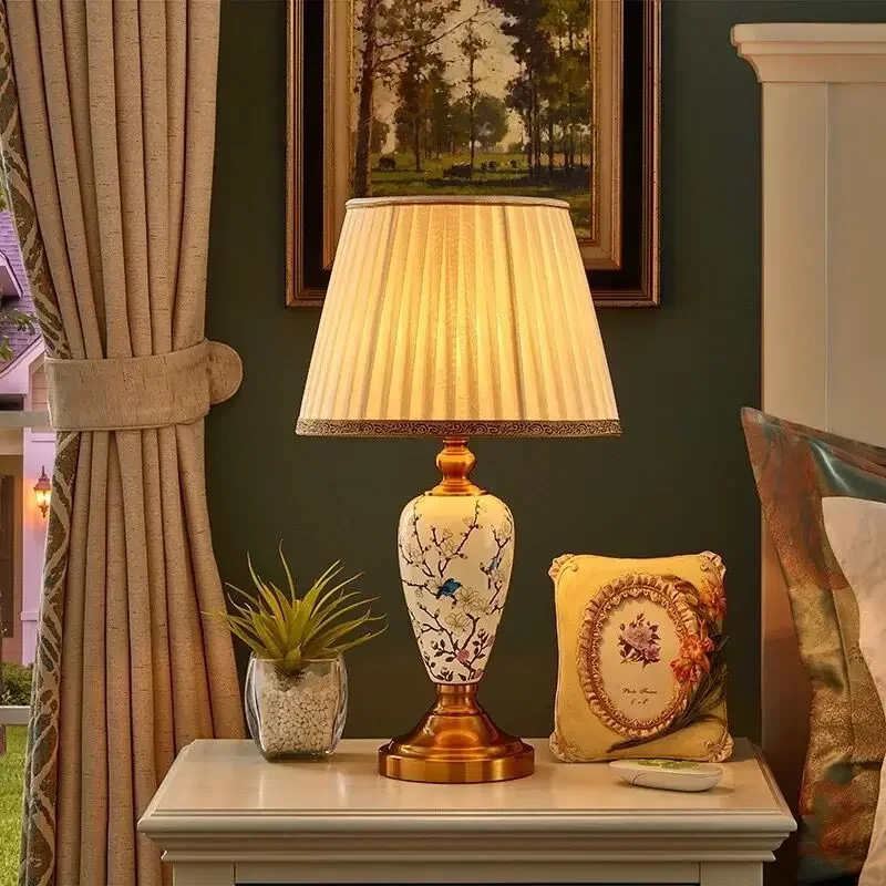 DORIAN Modern Ceramics Table Lamp LED Creative Dimming Remote Control Desk Light for Home Living Room Bedroom Bedside