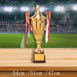 Metal Award Trophy First Place Trophies Rewards with Base for Football Soccer Baseball Sports Tournaments Party Decorations