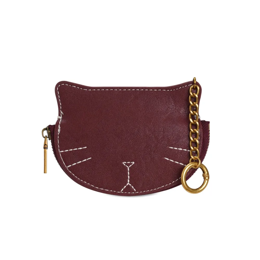 

Portable Zipper Coin Purse Keychain Kitten Colorful Coin Bag Cute Korean Style Cat Shaped Wallet Gifts