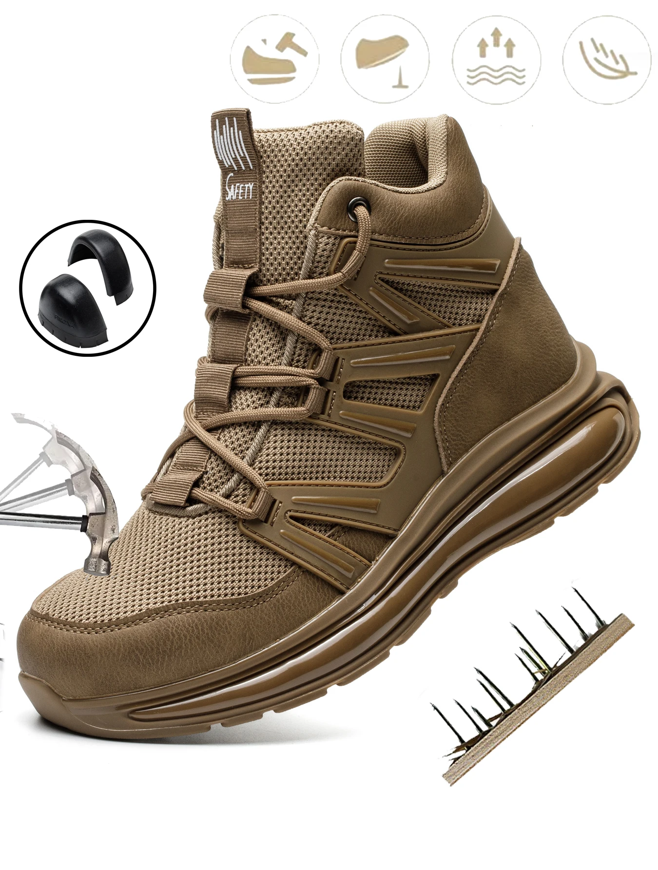

Men Work Safety Shoes Anti-smashing Steel Toe Cap Working Boots Construction Indestructible Work Soft-Soled Sneakers Men Shoes