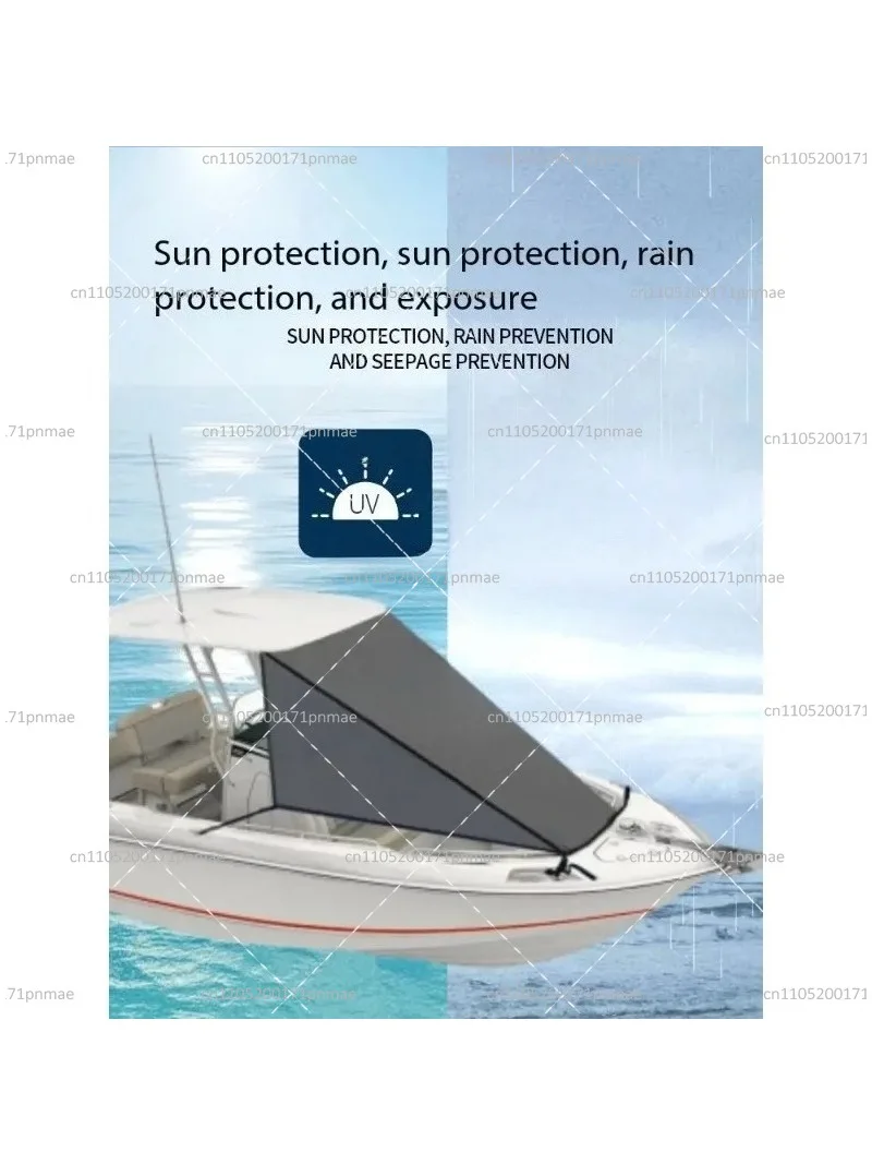 Waterproof Yacht T-Shaped Bow Awning, Rainproof Sunscreen Canopy Easy Storage for Fishing Boat Ship