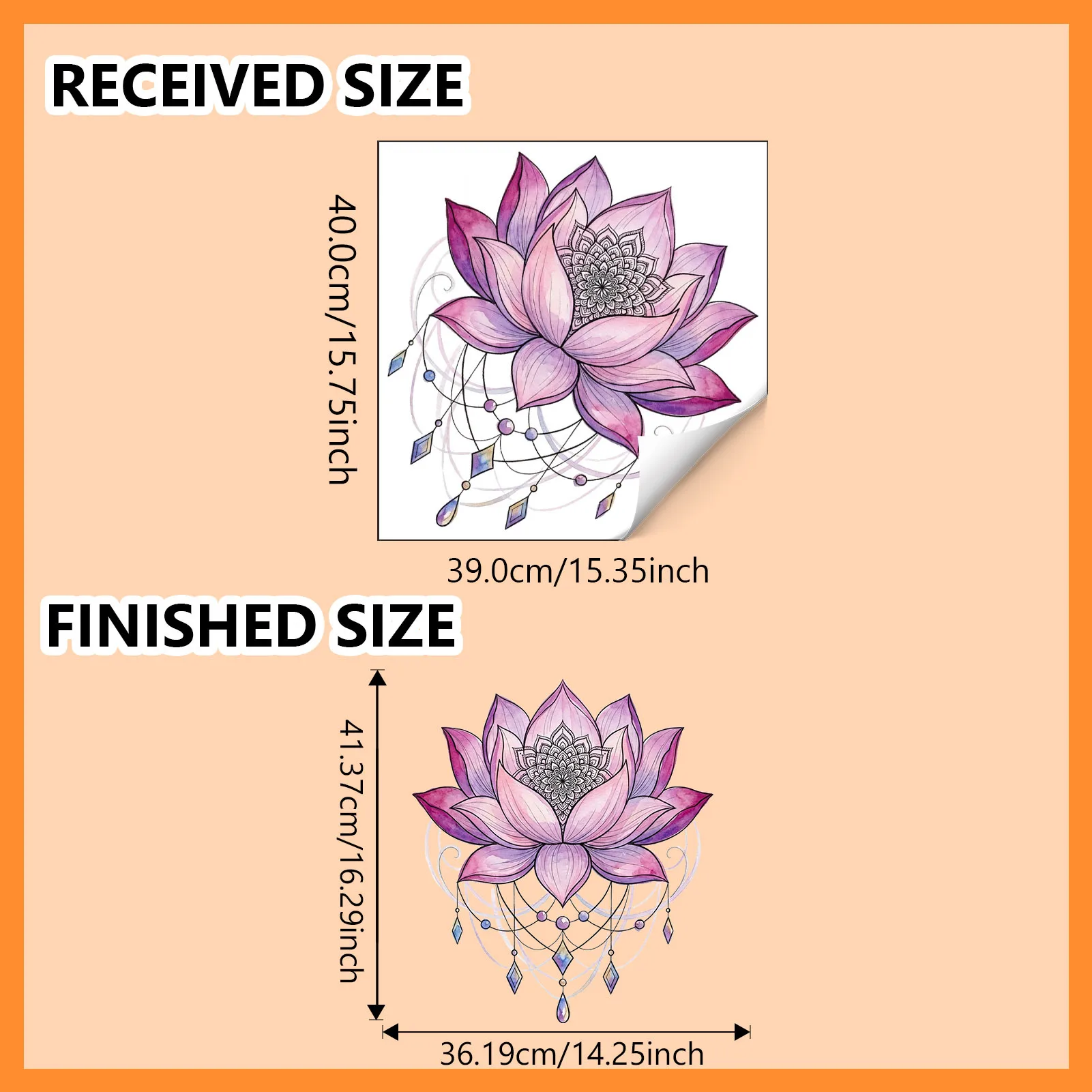 Creative Middle Eastern Retro Pattern Purple Lotus Crystal Detachable PVC Wall Stickers Decorative Beautify Room Stickers