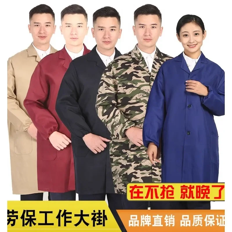 Work clothes, men's long coat, dust-proof labor protection suit, wear-resistant labor cover coat, porter, summer blue coat, long