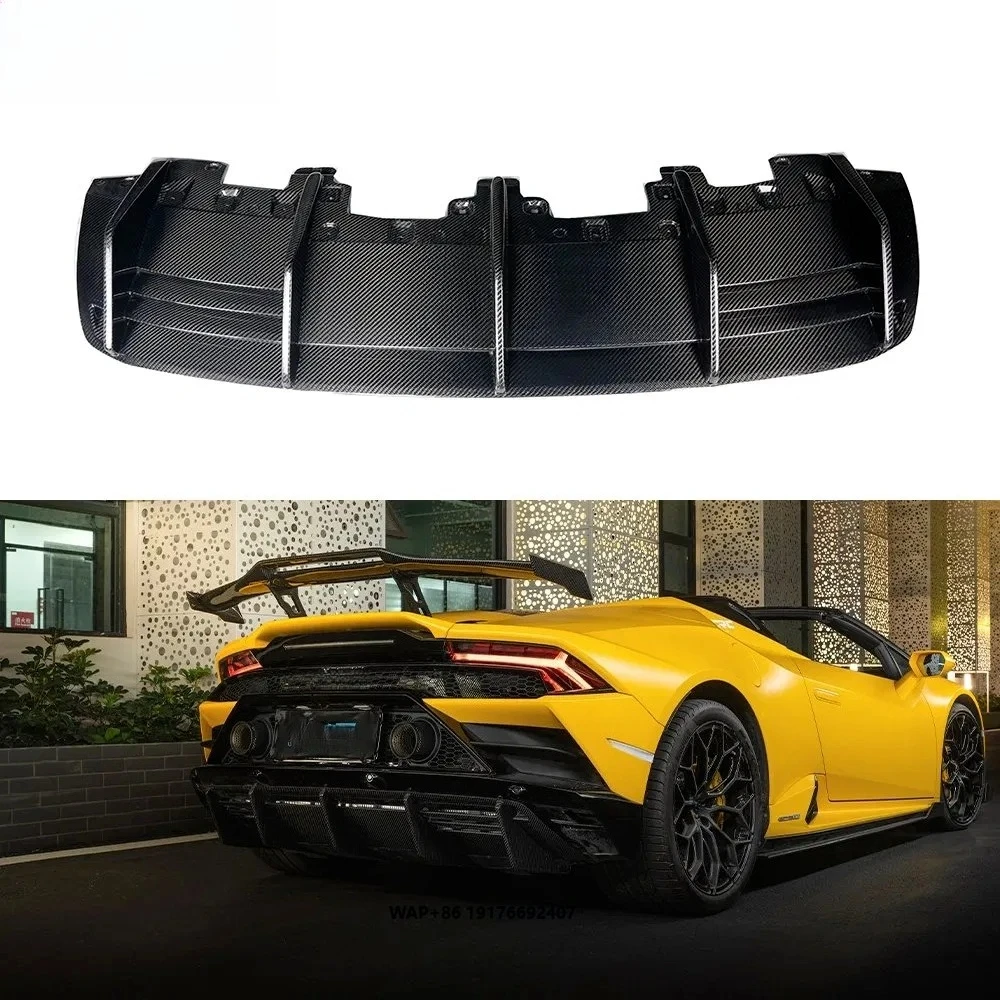 High Level Material Dry Carbon Fiber Rear Lip Rear Bumper splitter ForLamborghini Huracan Evo Rwd