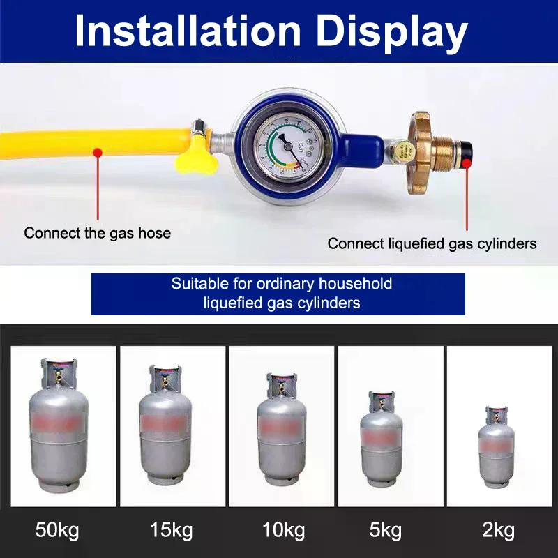 Home Use Tanks Pressure Regulator With Gauge Safe Explosions Proof Valves Low Pressure Valves For Cooking