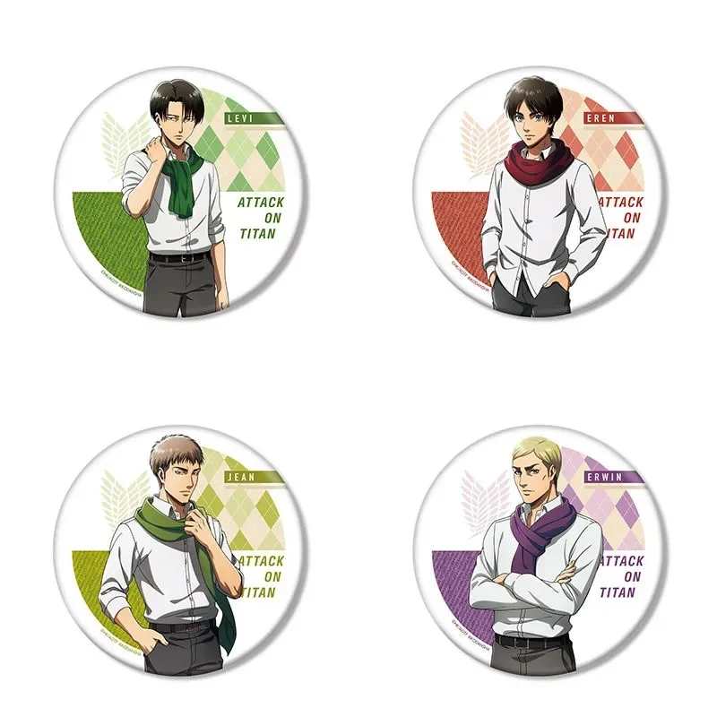 

Attack on Titan Eren Yeager Mikasa Ackerman Anime Badge Pin Metal Tin Enamel Collectible Merchandise Souvenir Gift for Fans