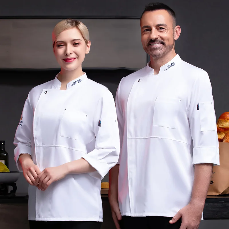

Рабочая одежда для поваров, мужская, с длинными рукавами, осенне-зимняя, для отелей и ресторанов, униформа для поваров на заказ.