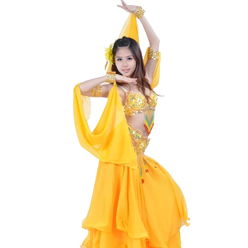 1 ชิ้นแขนแขนข้อมือปรับแหวนคู่ชีฟอง Belly Dance อุปกรณ์เสริมขายส่ง Sequins Armbands