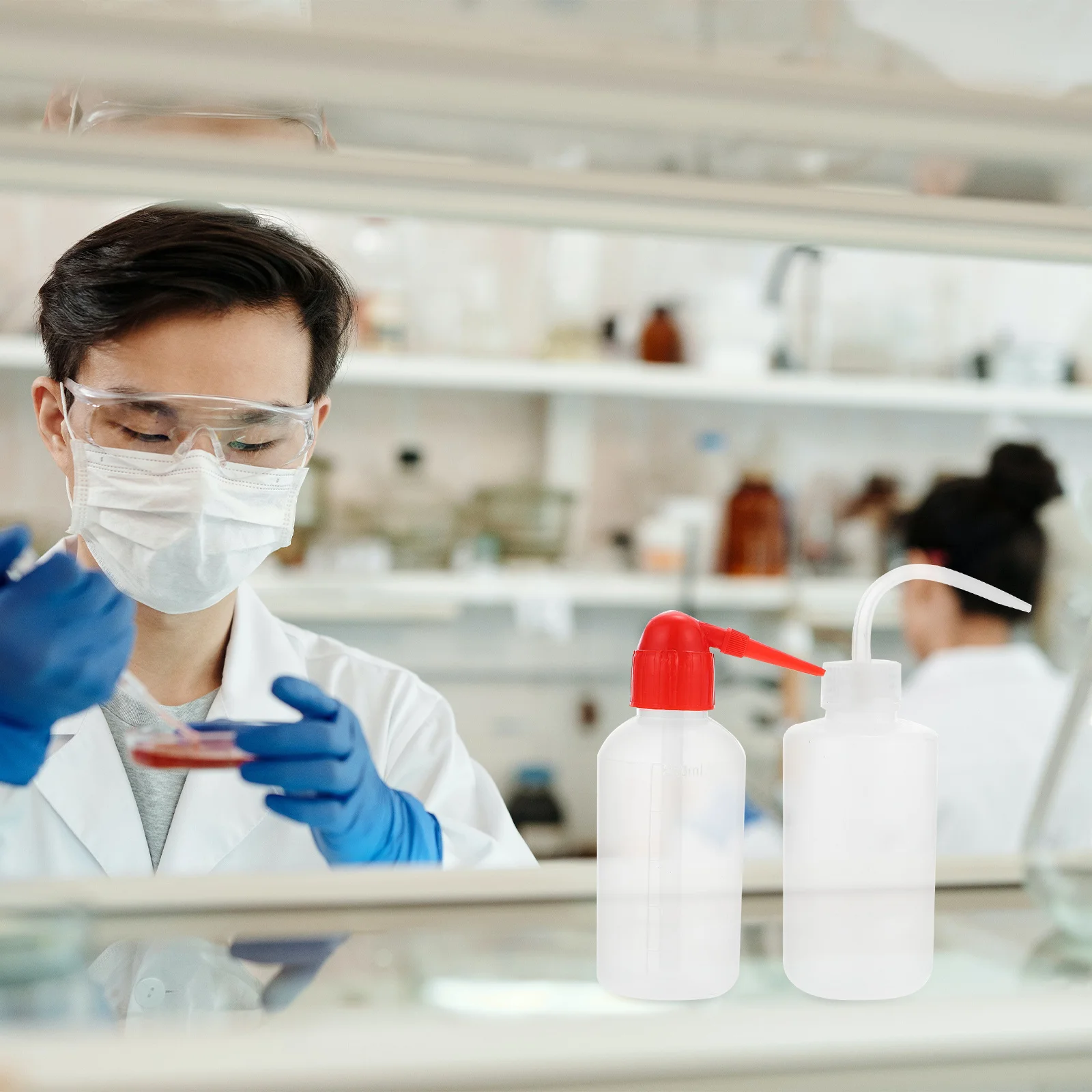 

4Pcs Plastic Elbow Washing Bottle Leak Proof Narrow Mouth Squeeze Bottles for Laboratory Rinsing and Cleaning Squeeze Bottle