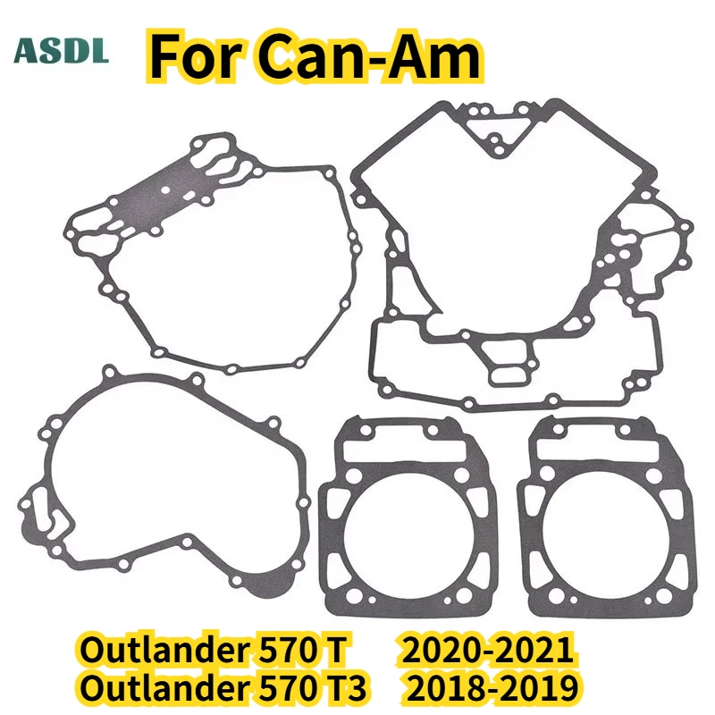 570cc Motorcycle Engine Full Cylinder Head Complete Overhaul Gasket Mat For Can-Am 420630195 Outlander 570 T T3 570T 570T3 18-21