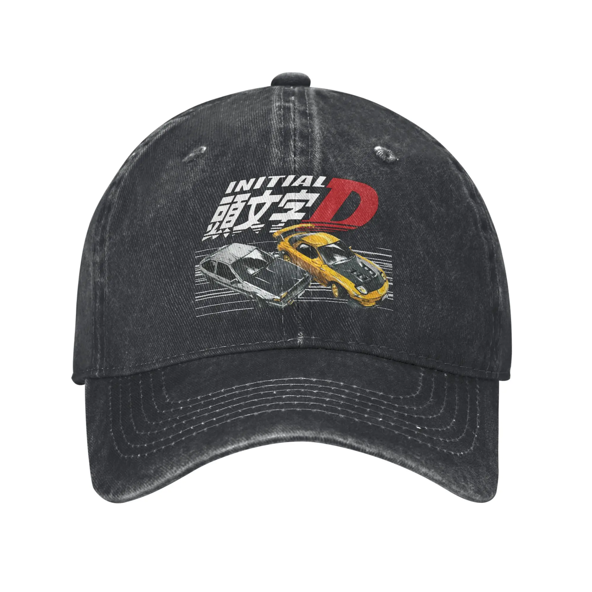 Custom Punk Anime Initial D Drift Racing  Baseball Cap Women Men Adjustable  Dad Hat Sun Protection