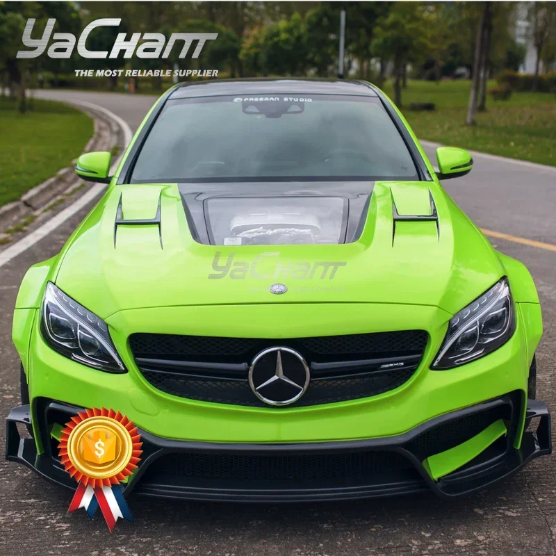 

CF Carbon Fiber Front Bumnper w/ Front Lip and Canards Fit For 2015-2021 Mercedes Benz W205 C63 Sedan iMP Performance