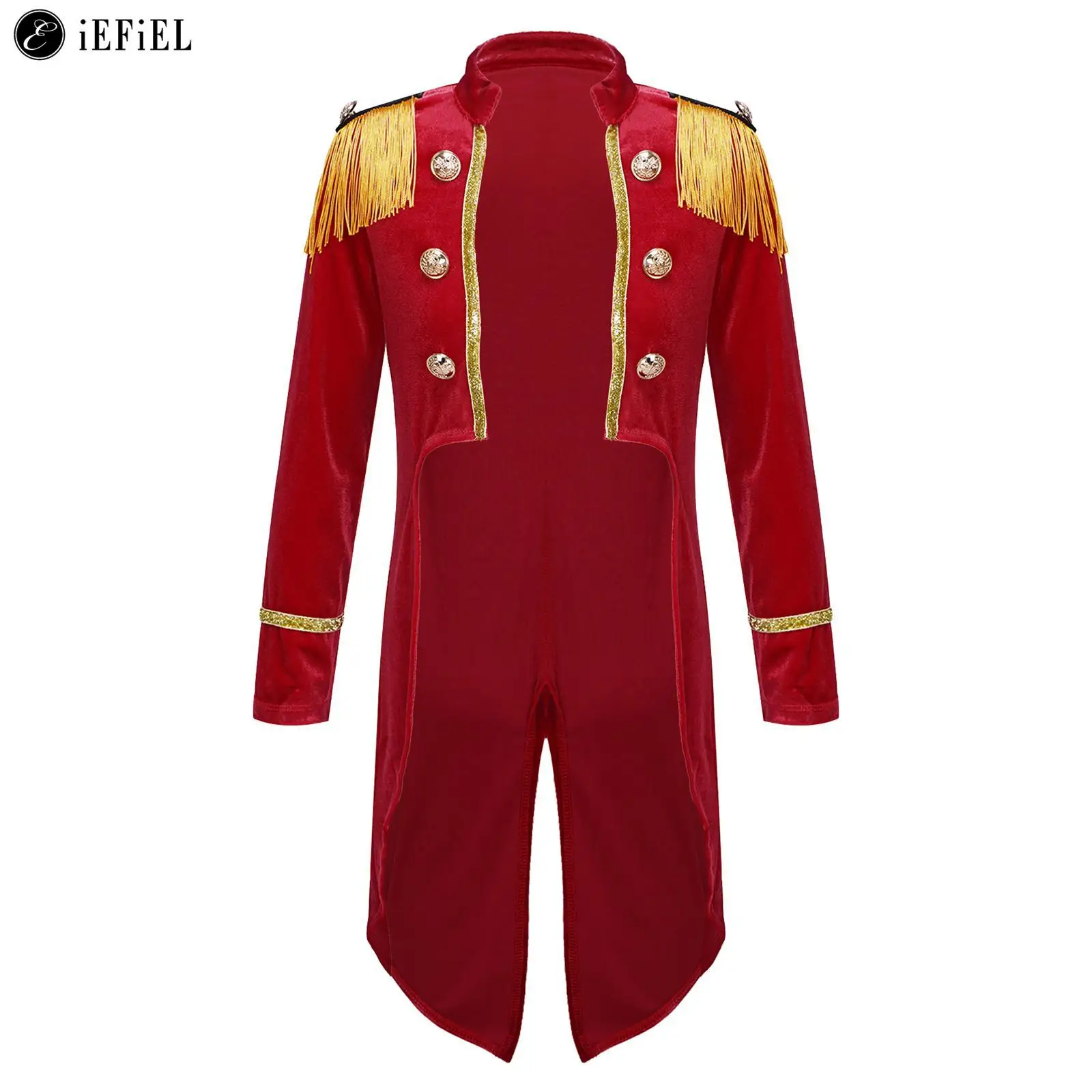 

Kids Boys Girls Circus Ringmaster Tailcoat Jacket Showman Ringleader Lion Tamer Halloween Costume Cosplay Party Fancy Dress Up