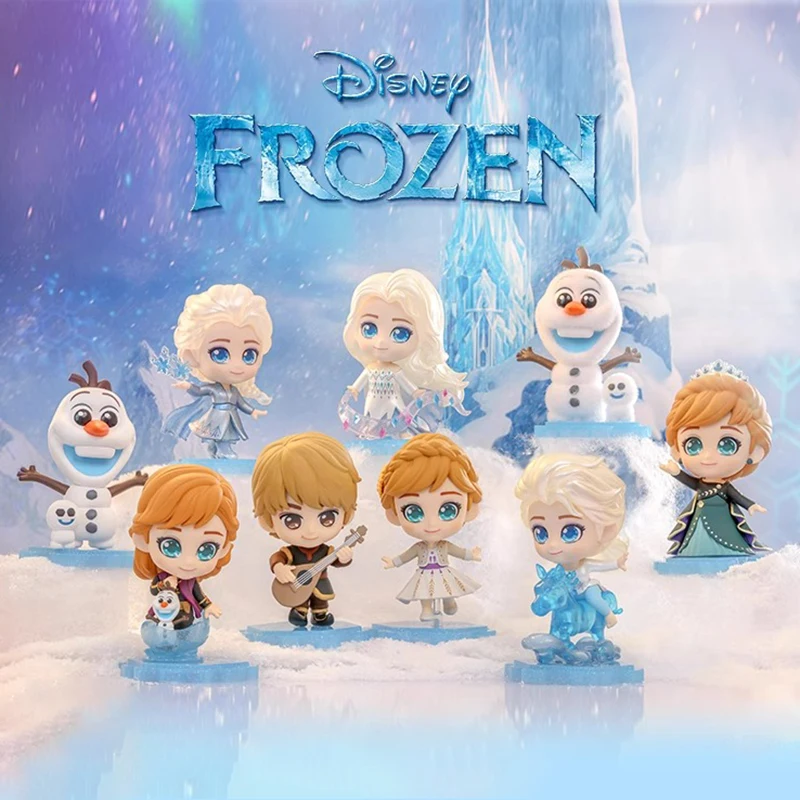 Disney Frozen Blind Box Kawaii Elsa Anna Olaf Kristoff Mysterious Surprise Figure, Cosbi Collection Model Doll Guess Bag Toys