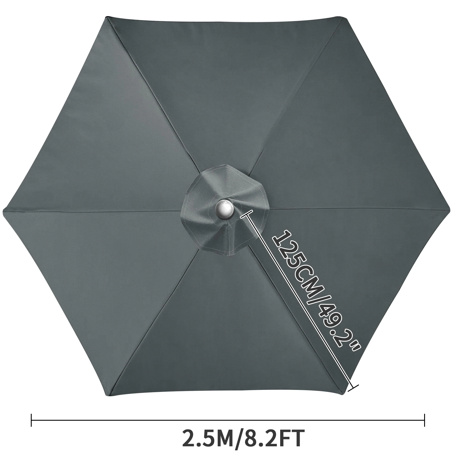 Waterdichte vervangende parapluhoes 2/3M Patio Parasol Cover UV-Anti Canopy Cover Vervanging Parasol Cover voor balkontuin