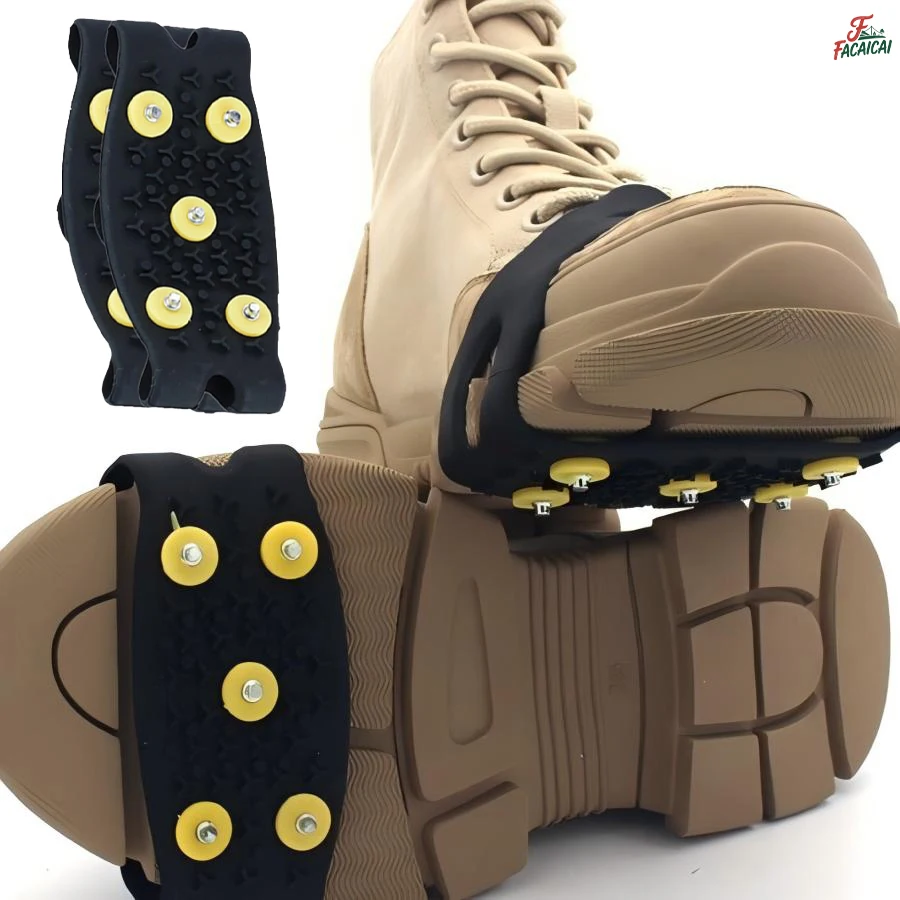 

1/2/3pairs 5-Stud Snow Ice claw Climbing Anti Slip Spikes Grips Crampon Cleats Shoes Cover for women men Boots Cover, Size 35-43