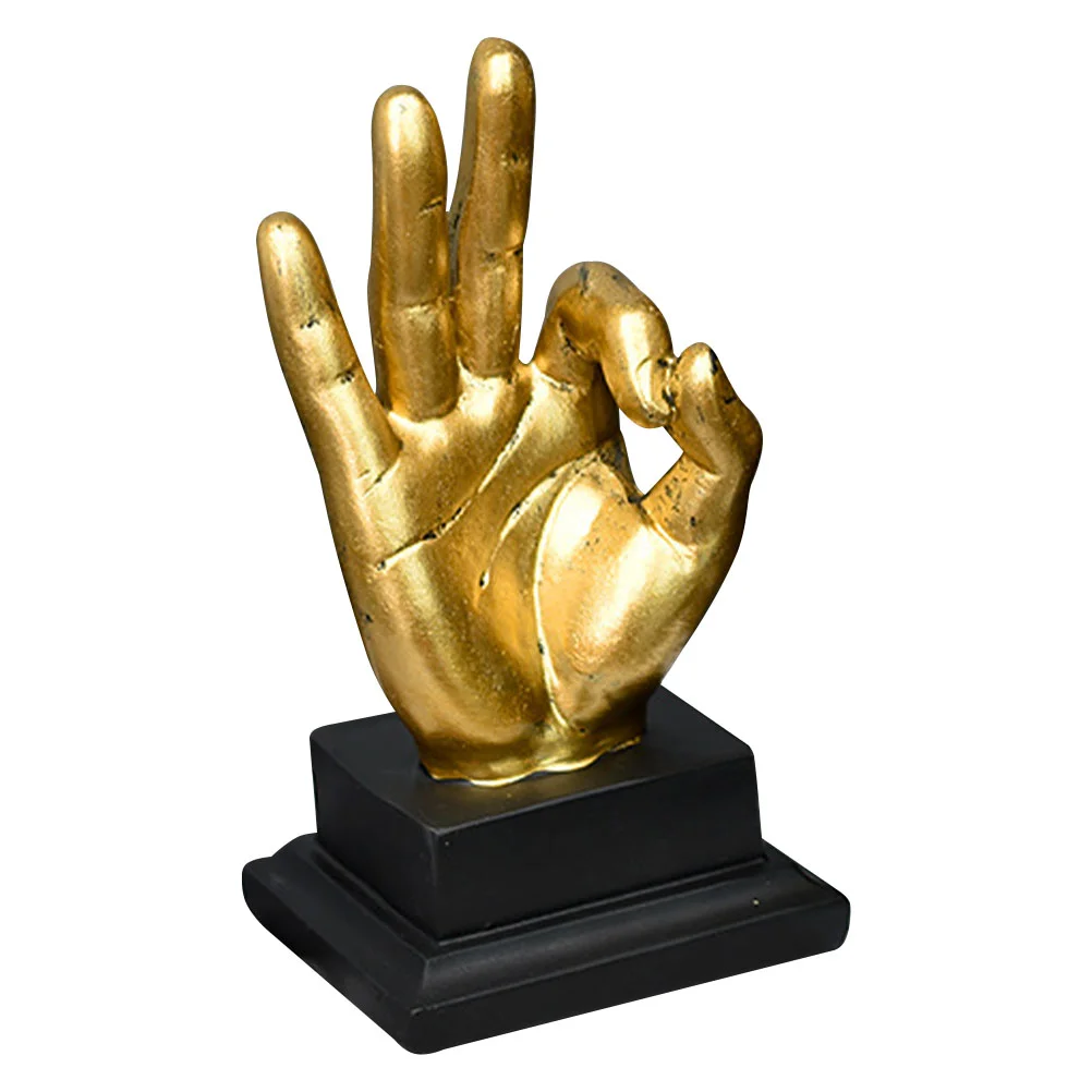 

Cabinet Desktop Ornaments Decoration Gesture Adornment Sculpture Golden Resin Goldendoodle