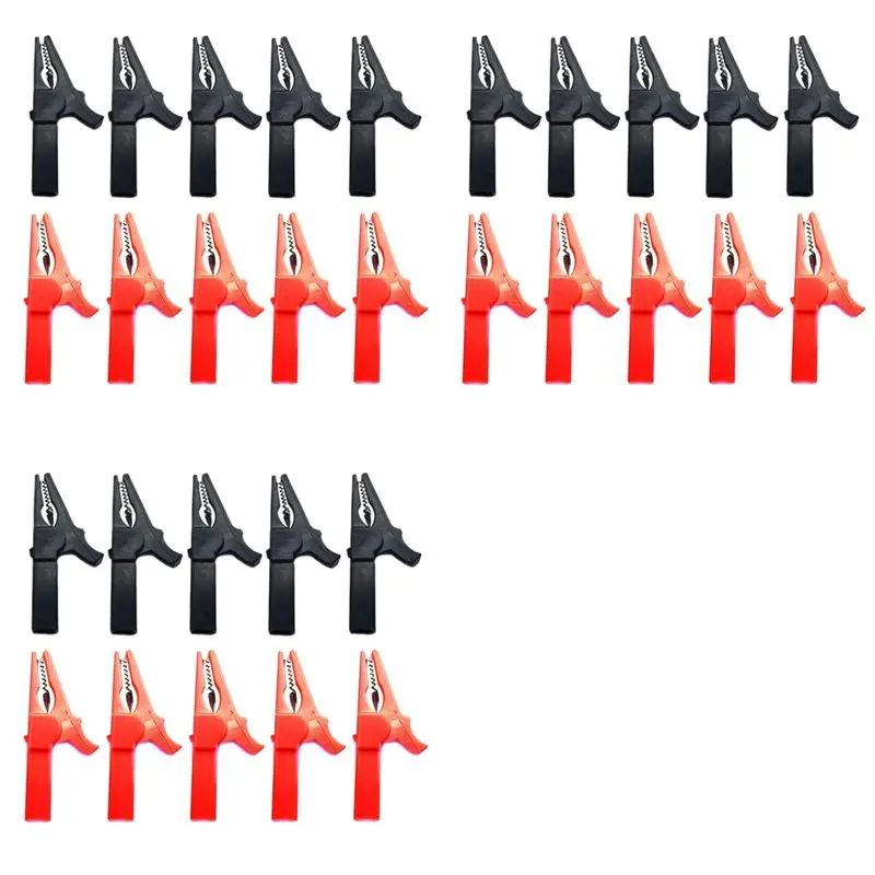 

【CHRISTMAS 】30Pack Alligator Clips 1000V 32A Heavy Duty Full Insulated Automotive Car Battery Alligator Clips Electrical Test Cl