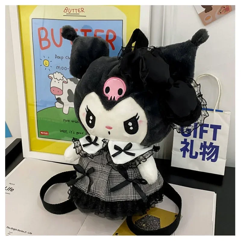 

Плюшевый Рюкзак Sanrio 33*23 см, аниме Kuromi Cinnamoroll Melody Plushie, аниме мультяшный рюкзак для хранения, Наплечные рюкзаки, подарки для девочек