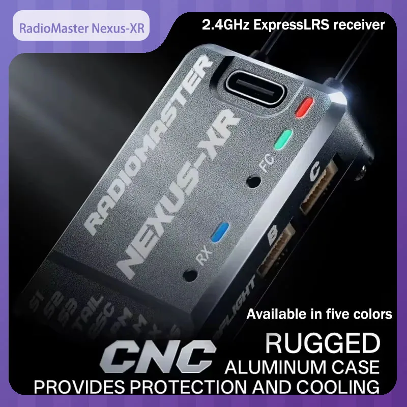 

Radiomaster Nexus XR Receiver STM32F722 MCU ICM42688P 6-axis motion sensor Built in 2.4GHz ExpressLRS black box gyro CNC casing