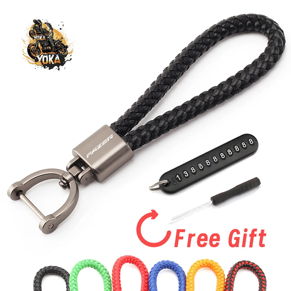 With Logo For Yamaha FZ1 FZ6 FZ8 Fazer 150 250 400 1000 Keychain Accessories Keyring Key Chain Ring Holder lanyard Accessories