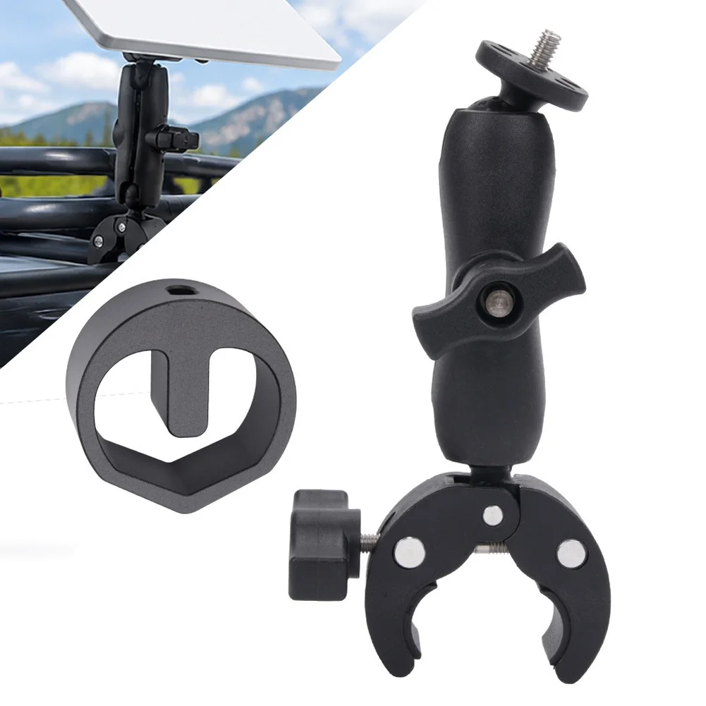 Fixture Support With 1/4 Inch Adapter For Mini Clamp Aluminum Alloy 360-Degree Rotation Adjustable Aluminum Clamp Mount