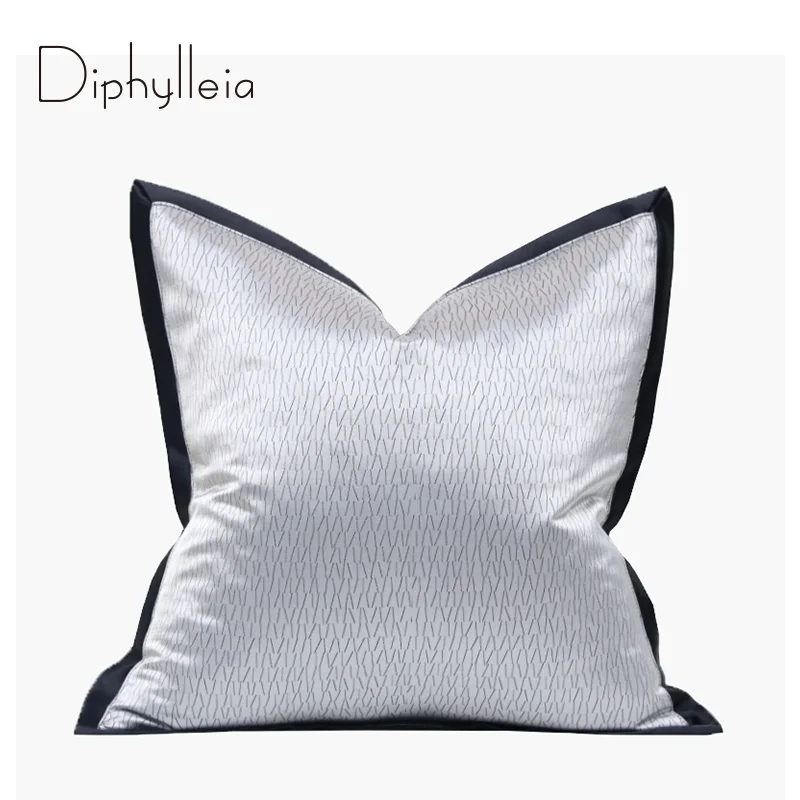 

Diphylleia Shinny Gray And Silver Luxury Cushion Covers Modern Artist Satin Decorative Throw Pilow Case For Villa Living Room