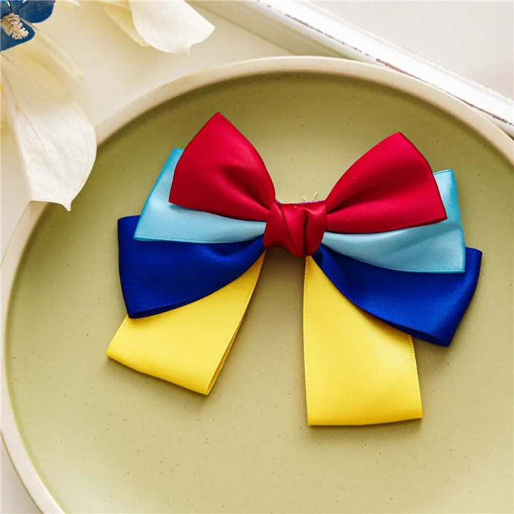 

Women Girls Kids Sweet Headwear Satin Ribbon Princess Bow Ribbon Korean Style Barrette Bow Hair Clips Hairpins