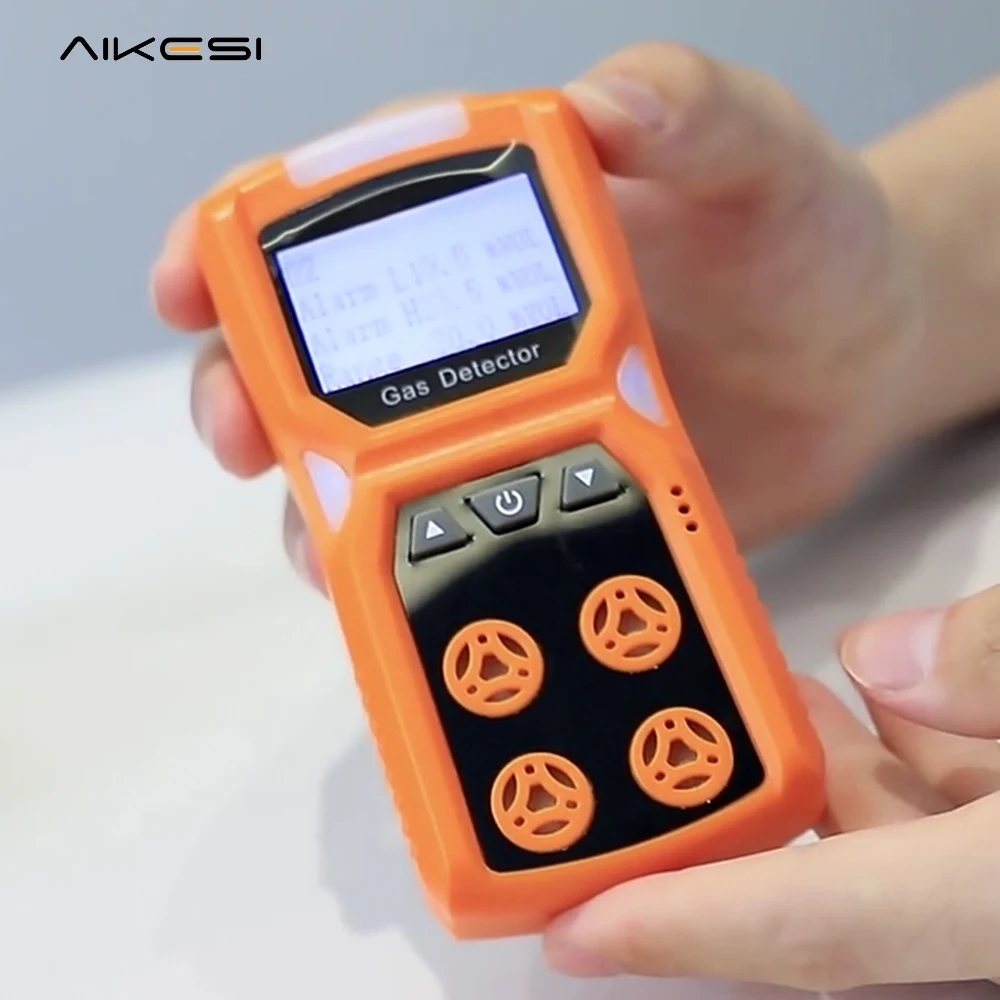 AIKESI ADKS-4 Portable Four-in-One  Gas Detector for H2S O2 Ex H2S CO Carbon Monoxide Explosive Gas Methane Propane Plug-In